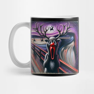 Reindeer Resonance: Rudolph’s Cry Under the Northern Sky Mug